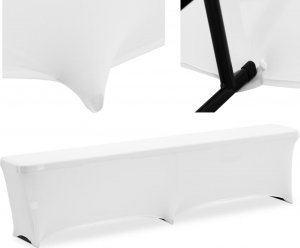 Royal Catering Pokrowiec elastyczny uniwersalny na ławkę 182 x 28 cm biały Pokrowiec elastyczny uniwersalny na ławkę 182 x 28 cm biały 1