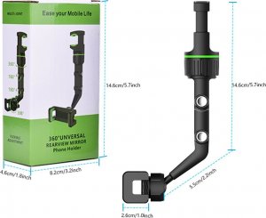 Hurtel Regulowany uchwyt na lusterko wsteczne samochodu do smartfona 14