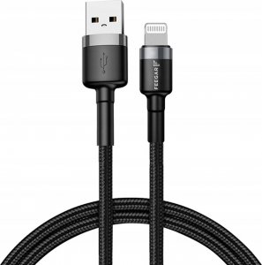 Kabel USB Feegar USB-A - Lightning 1 m Czarny (FEE-01903) 1