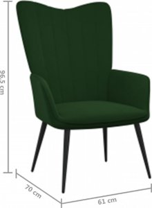 vidaXL Fotel z podnóżkiem, ciemnozielony, obity aksamitem 11
