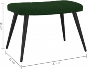 vidaXL Fotel z podnóżkiem, ciemnozielony, obity aksamitem 12