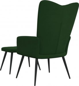 vidaXL Fotel z podnóżkiem, ciemnozielony, obity aksamitem 4