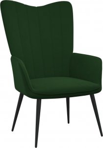 vidaXL Fotel z podnóżkiem, ciemnozielony, obity aksamitem 5