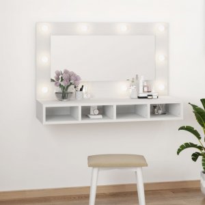 vidaXL Szafka z lustrem i oświetleniem LED, biała, 90x31,5x62 cm 1