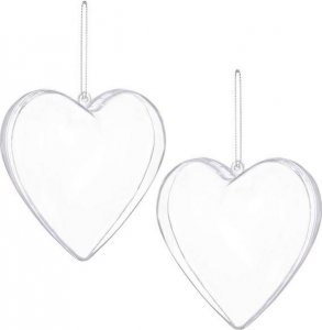 Springos Bombki akrylowe 12cm serce plastikowe decoupage zestaw 2 szt. UNIWERSALNY 1