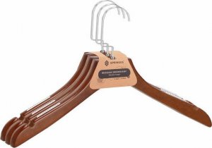 Springos Wieszaki drewniane antypoślizgowe na ubrania zestaw 9 szt. brązowe UNIWERSALNY 12