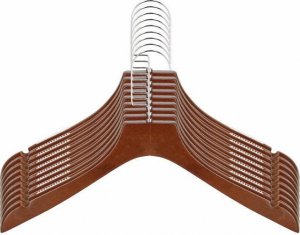 Springos Wieszaki drewniane antypoślizgowe na ubrania zestaw 9 szt. brązowe UNIWERSALNY 2