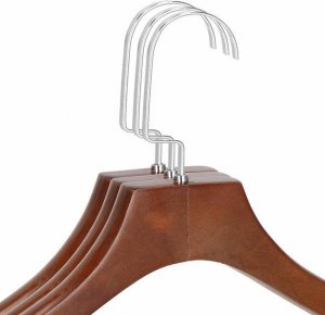 Springos Wieszaki drewniane antypoślizgowe na ubrania zestaw 9 szt. brązowe UNIWERSALNY 5