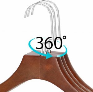 Springos Wieszaki drewniane antypoślizgowe na ubrania zestaw 9 szt. brązowe UNIWERSALNY 7