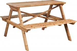 vidaXL Stół piknikowy, 115x115x81 cm, bambusowy 1
