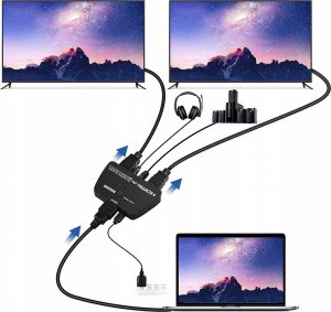 Pawonik SPLITTER HDMI 1X2 HDCP 2.2 EKSTRAKTOR AUDIO 4K/60 11