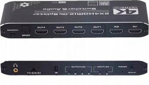 Pawonik SPLITTER HDMI 2.0 2X4 ROZDZIELACZ SWITCH HDCP 2.2 8