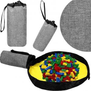 Springos Kosz do przechowywania zabawek pojemnik z uchem szaro-żółty UNIWERSALNY 2