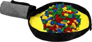 Springos Kosz do przechowywania zabawek pojemnik z uchem szaro-żółty UNIWERSALNY 5