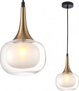Lampa wisząca Italux Szklana lampa wisząca Konila do pokoju nad stolik mosiądz 1