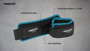 SKO Wrist/ankle weight neopreen AVENTO 41AE 2X1kg Black/Blue 7