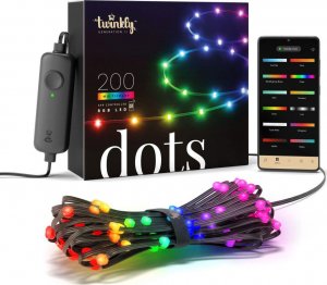 Taśma LED Twinkly Inteligentny miniaturowy łańuch Dots 200 LED RGB 10 m, czarne 2