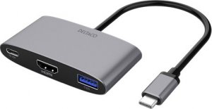 Adapter USB Deltaco Adapter DELTACO USB-C to HDMI and USB-A 1