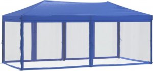 vidaXL Składany namiot imprezowy ze ściankami, niebieski, 3x6 m 5