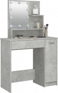 vidaXL Toaletka z oświetleniem LED, betonowa szarość, 86,5x35x136 cm 11