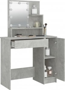 vidaXL Toaletka z oświetleniem LED, betonowa szarość, 86,5x35x136 cm 12