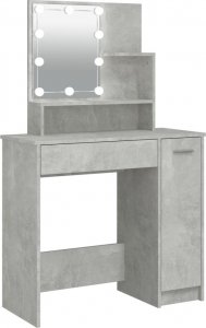 vidaXL Toaletka z oświetleniem LED, betonowa szarość, 86,5x35x136 cm 2