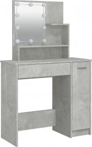 vidaXL Toaletka z oświetleniem LED, betonowa szarość, 86,5x35x136 cm 3