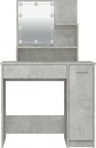 vidaXL Toaletka z oświetleniem LED, betonowa szarość, 86,5x35x136 cm 5