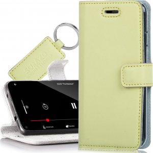 Surazo Skórzane etui na telefon Wallet case - Pastel Cytrynowy Oppo Reno 4Z 5G 1