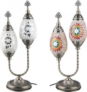 Lampa stołowa DKD Home Decor Lampa stołowa DKD Home Decor Szkło Mozaika Metal Wielokolorowy Arabia (24 x 15 x 55 cm) (2 Sztuk) 1