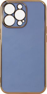Hurtel Lighting Color Case Etui Iphone 12 Pro Max Żelowy Ze Złotą Ramką Niebieski 1