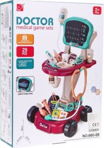 Ramiz Zestaw lekarski dla dzieci 3+ Wózek + panel RTG 29 el. Radiolog Dentysta Okulista Pielęgniarka 4