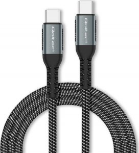 Kabel USB Qoltec USB-C - USB-C 1.5 m Czarno-biały (52358) 2