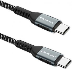 Kabel USB Qoltec USB-C - USB-C 1.5 m Czarno-biały (52358) 6