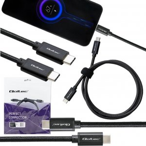 Kabel USB Qoltec USB-C - USB-C 1 m Czarny (52361) 6