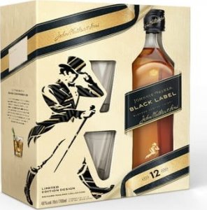 PIWNICZANKA JOHNNIE WALKER black label 40 700ml+ szklanki  [22|62] 1