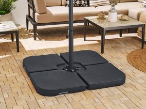 Beliani Metalowy stojak pod parasol ogrodowy czarny VICCHIO! 2