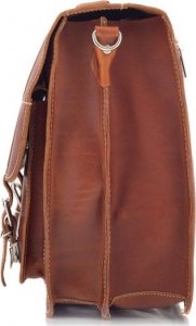 Belveder Brązowa Torba Męska do Pracy Juchtowa BR51 4
