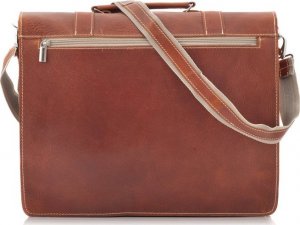 Belveder Brązowa Torba Męska do Pracy Juchtowa BR51 6