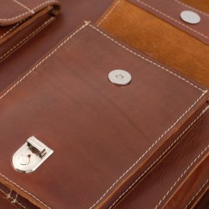 Belveder Brązowa Torba Męska do Pracy Juchtowa BR51 9