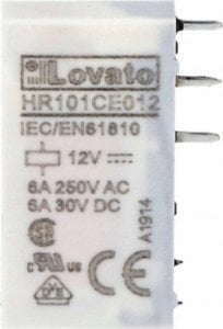 Przekaźnik interfejsowy elektromagnetyczny, sterowanie 24VDC, 1C/O, 6A, HR101CE024 1