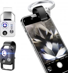 Apexel Mikroskop cyfrowy obiektyw do telefonu 200x LED 8