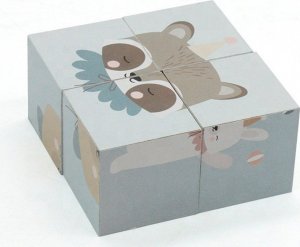 Jokomisiada Drewniane Klocki puzzle zwierzątka obrazki ZA4114 2