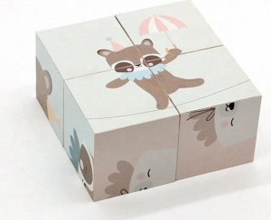 Jokomisiada Drewniane Klocki puzzle zwierzątka obrazki ZA4114 3
