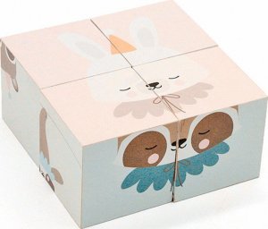 Jokomisiada Drewniane Klocki puzzle zwierzątka obrazki ZA4114 6