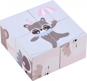 Jokomisiada Drewniane Klocki puzzle zwierzątka obrazki ZA4114 7