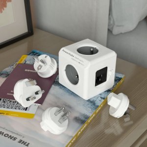 Listwa zasilająca Allocacoc Podróżna listwa zasilająca PowerCube ReWirable USB + 3 wtyczki + kabel IEC EU FR; GREY 3