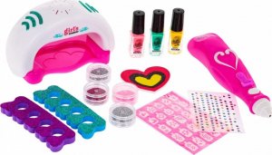Ramiz Zestaw do robienia paznokci dla dziewczynki 5+ Suszarka do paznokci Maszynka do brokatu Lakiery 15 el. 2