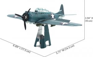 Piececool Piececool Puzzle Metalowe Model 3D - Samolot Bombowiec SBD Dauntless 2