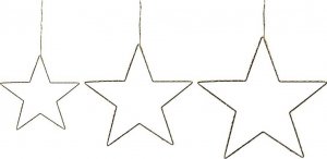 Beliani Lumarko Zestaw 3 dekoracji wiszących LED gwiazda srebrny KUNNARI! 1